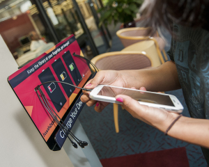 Charging your mobile device is a snap with our KwikBoost stations