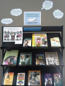Adult Education and Family Literacy Week display